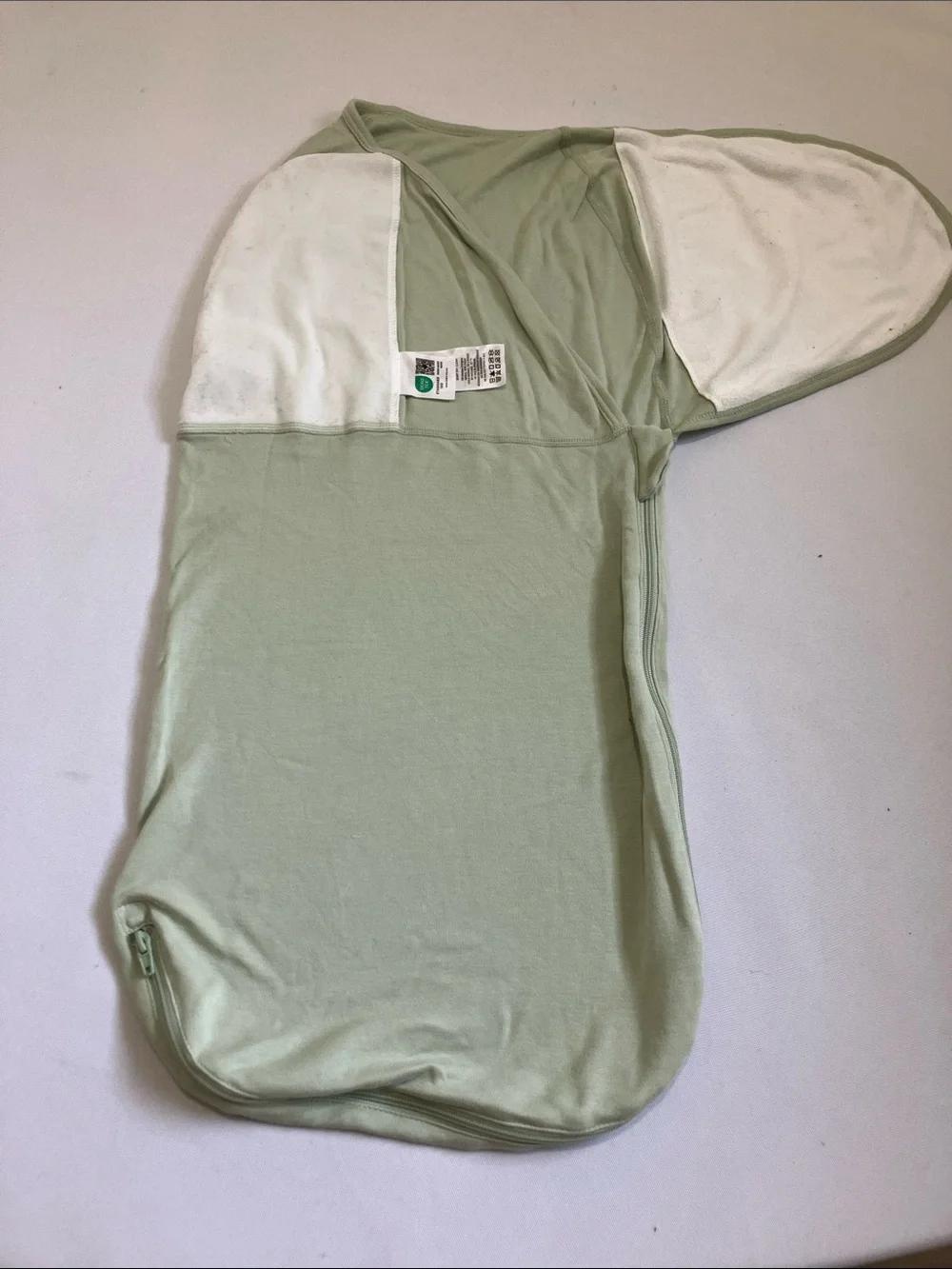 One-Piece Easy Wrap Sleep Sack in Light Green - Bamboo Cotton Blend